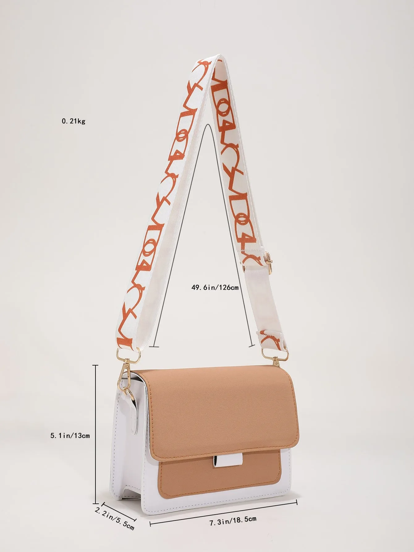 Mini Colorblock Flap Square Bag - Khaki- FD ⚡